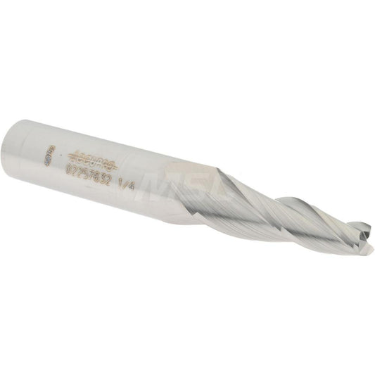 Accupro 02257632 Tapered End Mill 5 deg Angle per Side, 1/4" Small Dia, 1-1/4" LOC, 3 Flute, Solid Carbide, Square End