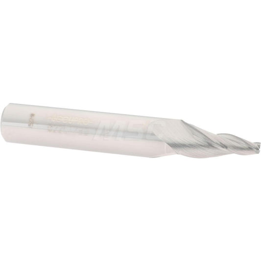 Accupro 02257780 Tapered End Mill 10 deg Angle per Side, 1/8" Small Dia, 3/4" LOC, 3 Flute, Solid Carbide, Square End