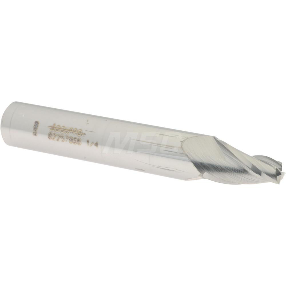 Accupro 02257806 Tapered End Mill 10 deg Angle per Side, 1/4" Small Dia, 3/4" LOC, 3 Flute, Solid Carbide, Square End