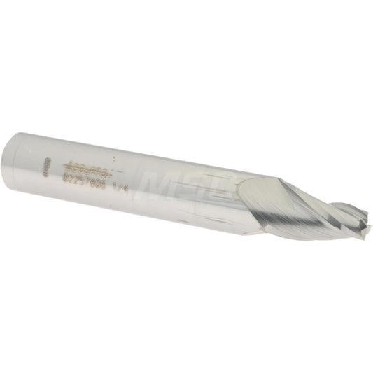 Accupro 02257806 Tapered End Mill 10 deg Angle per Side, 1/4" Small Dia, 3/4" LOC, 3 Flute, Solid Carbide, Square End