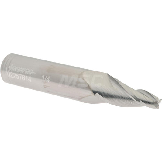 Accupro 02257814 Tapered End Mill 10 deg Angle per Side, 1/4" Small Dia, 1-1/4" LOC, 3 Flute, Solid Carbide, Square End