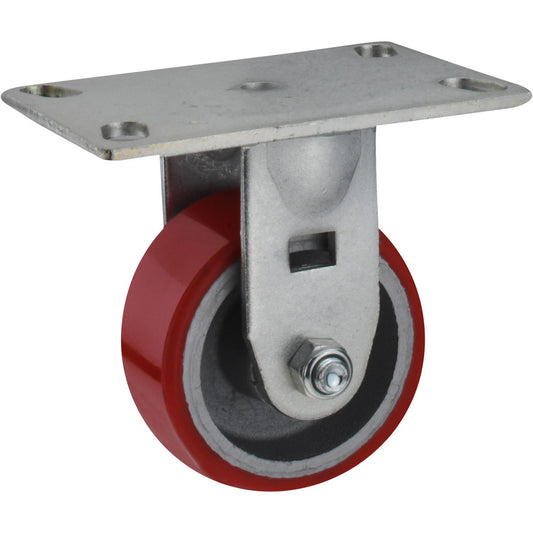 Value Collection GMC-SH-0040 Rigid Top Plate Caster Polyurethane, 4" Wheel Dia, 2" Wheel Width, 700 lb Capacity, 5-5/8" OAH