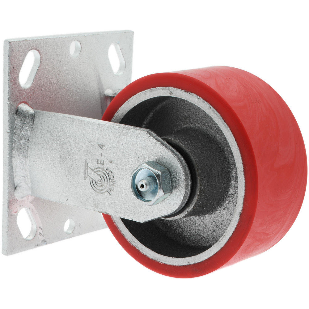 Value Collection VER4X2MOP Rigid Top Plate Caster Polyurethane, 4" Wheel Dia, 2" Wheel Width, 700 lb Capacity, 5-5/8" OAH