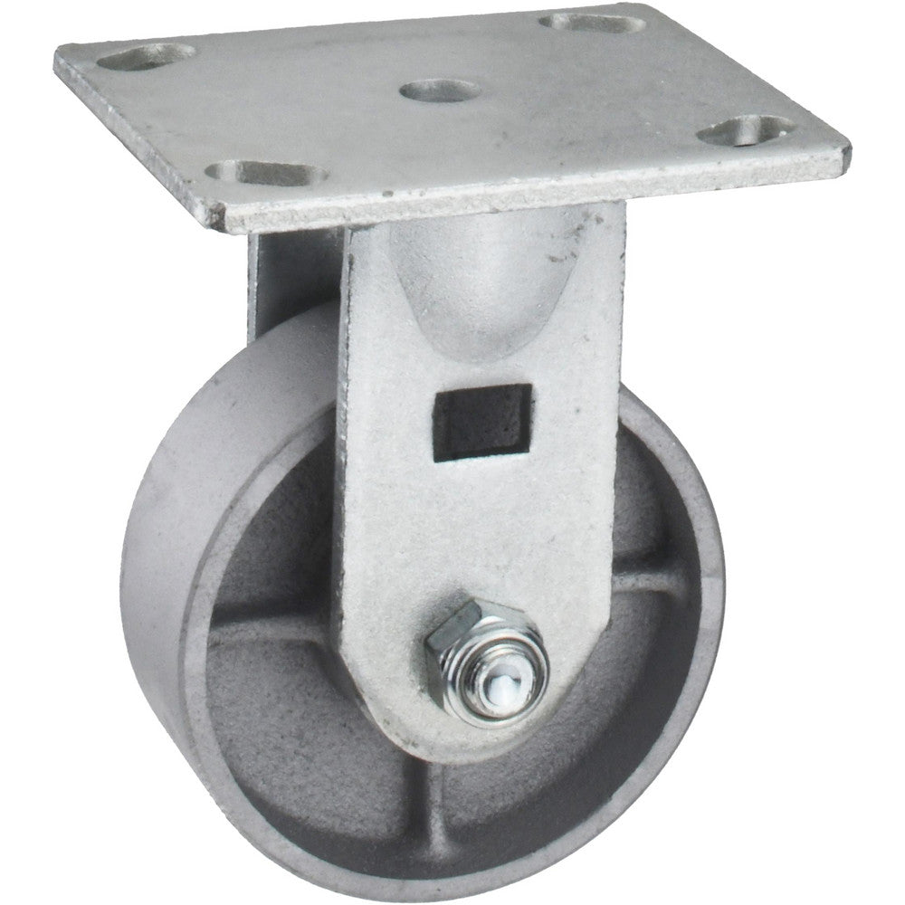 Value Collection GMC-SH-0057 Rigid Top Plate Caster Cast Iron, 4" Wheel Dia, 1-1/2" Wheel Width, 600 lb Capacity, 5-5/8" OAH