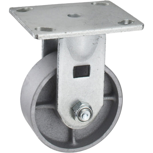 Value Collection GMC-SH-0057 Rigid Top Plate Caster Cast Iron, 4" Wheel Dia, 1-1/2" Wheel Width, 600 lb Capacity, 5-5/8" OAH