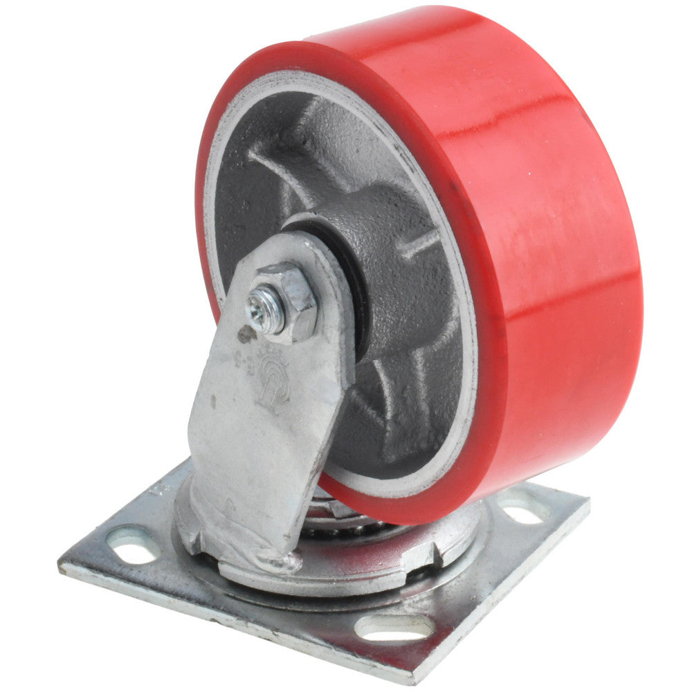 Value Collection VES5X2MOP Swivel Top Plate Caster Polyurethane, 5" Wheel Dia, 2" Wheel Width, 1,250 lb Capacity, 6-1/2" OAH