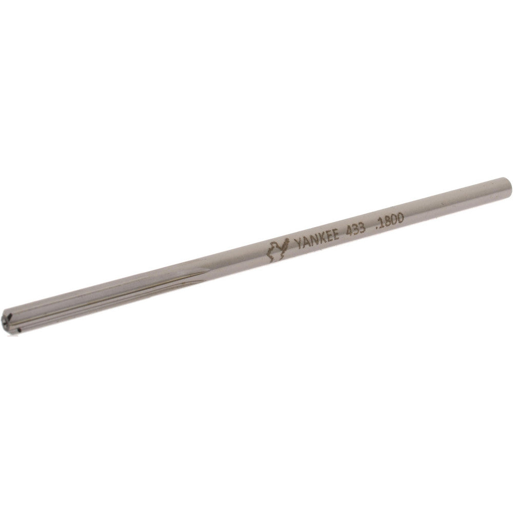 Yankee Corp. 433-0.1800 Chucking Reamer #15, 4-1/2" OAL, 1-1/8" Flute Length, Straight Flute, Straight-Cylindrical Shank, HSS