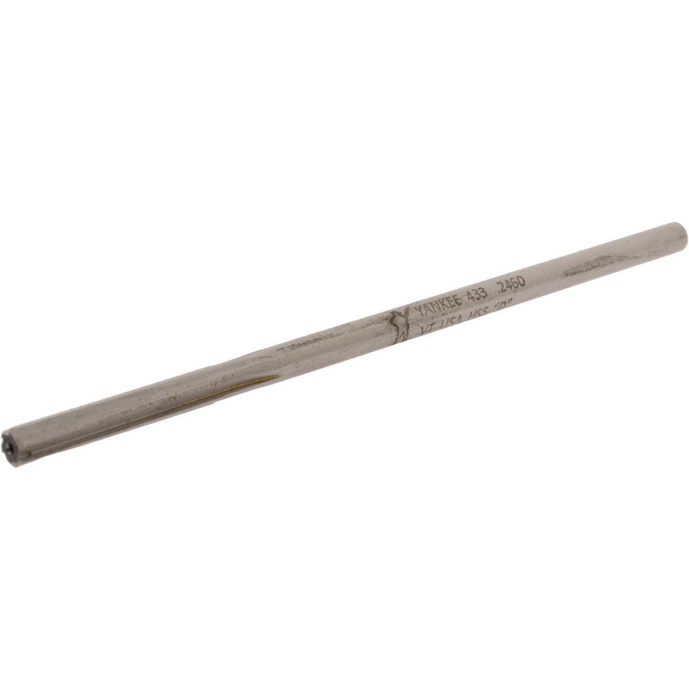 Yankee Corp. 433-0.2460 Chucking Reamer Letter D, 6" OAL, 1-1/2" Flute Length, Straight Flute, Straight-Cylindrical Shank, HSS