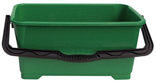Unger QB220 6 Gal, Plastic Rectangular Green Single Pail with Pour Spout