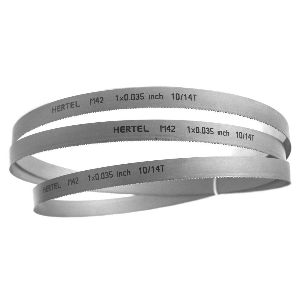 Hertel 96171 Welded Band Saw Blades Blade Length (Feet) 11' 6  Blade Width (Inch) 1  Teeth Per Inch 10-14  Blade Material Bi-Metal  Tooth Material M42 High Speed Steel  Tooth Form Straight