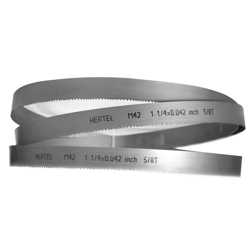Hertel 96211 Welded Band Saw Blades Blade Length (Feet) 11' 6  Blade Width (Inch) 1-1/4  Teeth Per Inch 5-8  Blade Material Bi-Metal  Tooth Material M42 High Speed Steel  Tooth Form Straight