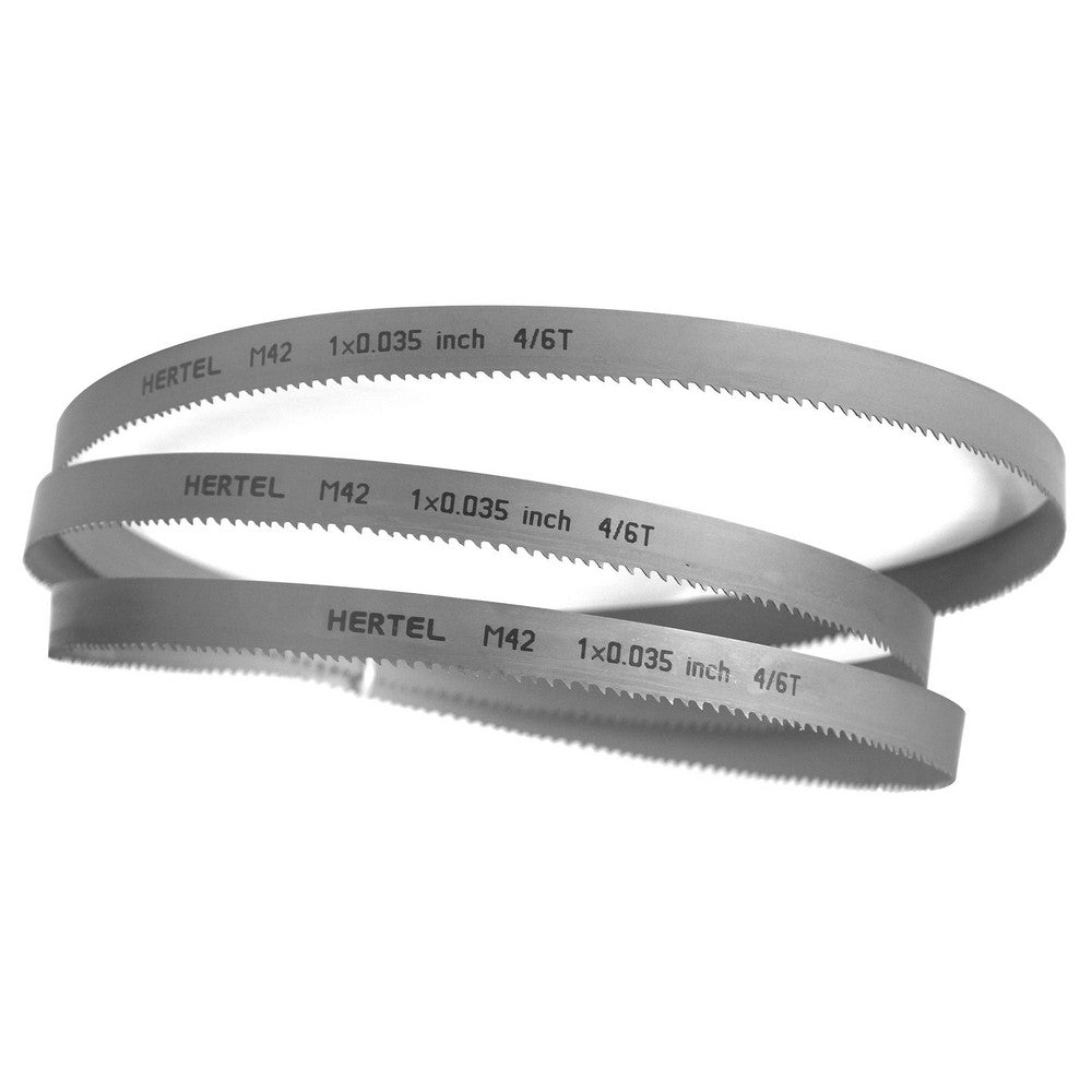 Hertel 96178 Welded Band Saw Blades Blade Length (Feet) 12' 6  Blade Width (Inch) 1  Teeth Per Inch 4-6  Blade Material Bi-Metal  Tooth Material M42 High Speed Steel  Tooth Form Duplex