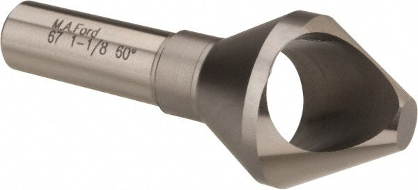 M.A. Ford 67112501 Countersink 1-1/8" Head Dia, 60.00 deg Included Angle, 0 Flute, High-Speed Steel, Right Hand Cut