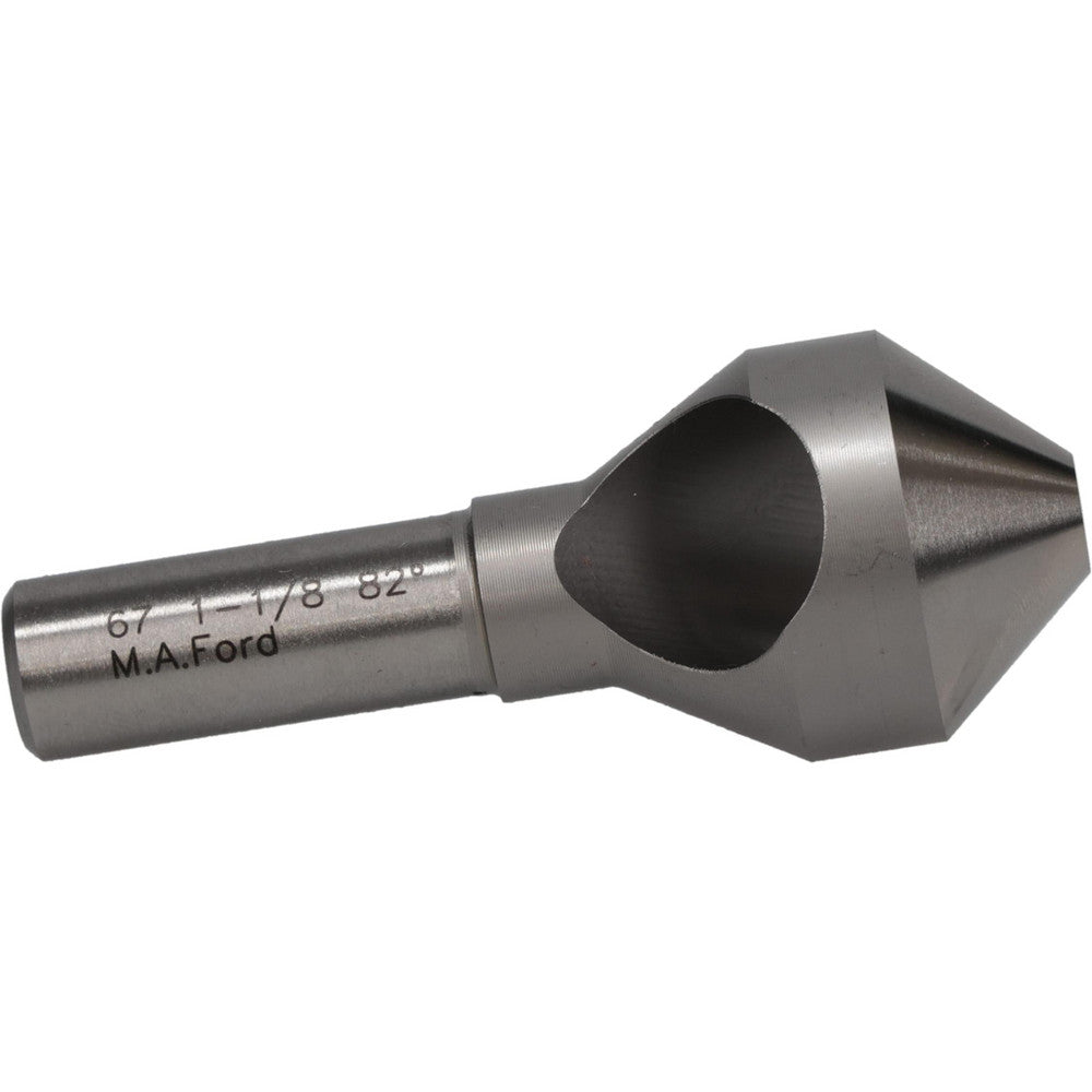 M.A. Ford 67112502 Countersink 1-1/8" Head Dia, 82.00 deg Included Angle, 0 Flute, High-Speed Steel, Right Hand Cut
