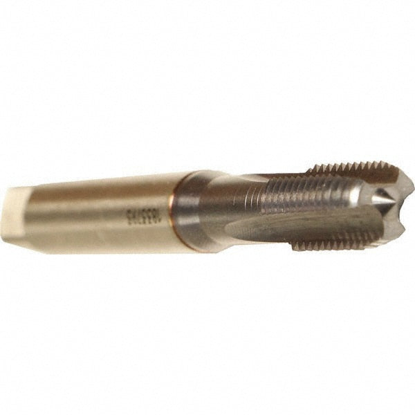 Emuge B0109101.0100 Straight Flute Tap M10x1.50 Metric Coarse, 3 Flutes, Modified Bottoming, 6HX Class of Fit, Cobalt, TiCN Coated