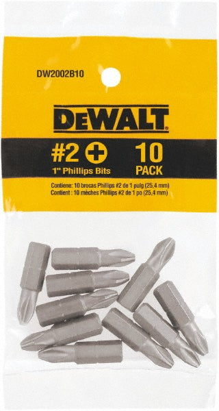 DeWALT DW2002B10 Phillips Screwdriver Insert Bit #2 Point, 1/4" Drive, 1" OAL