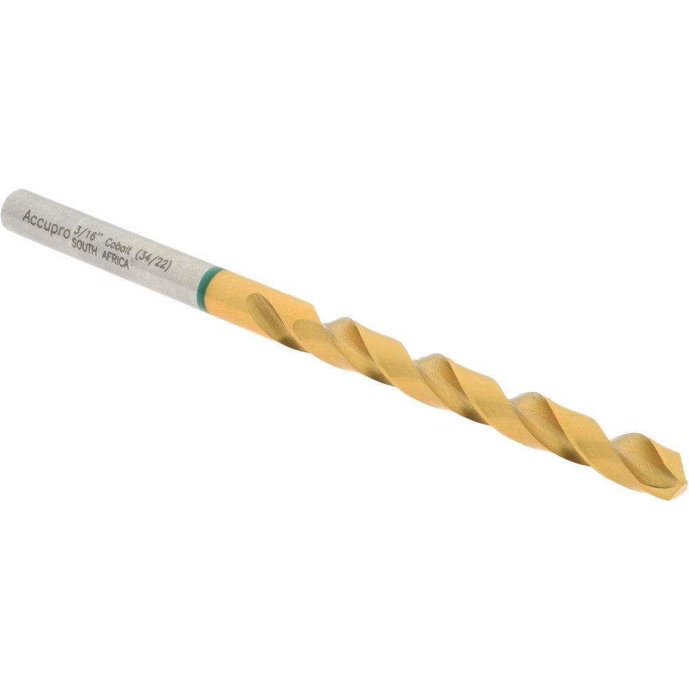 Accupro 1G70476-AC Jobber Length Drill Bit 3/16" Dia, 135 &deg, Vanadium High Speed Steel