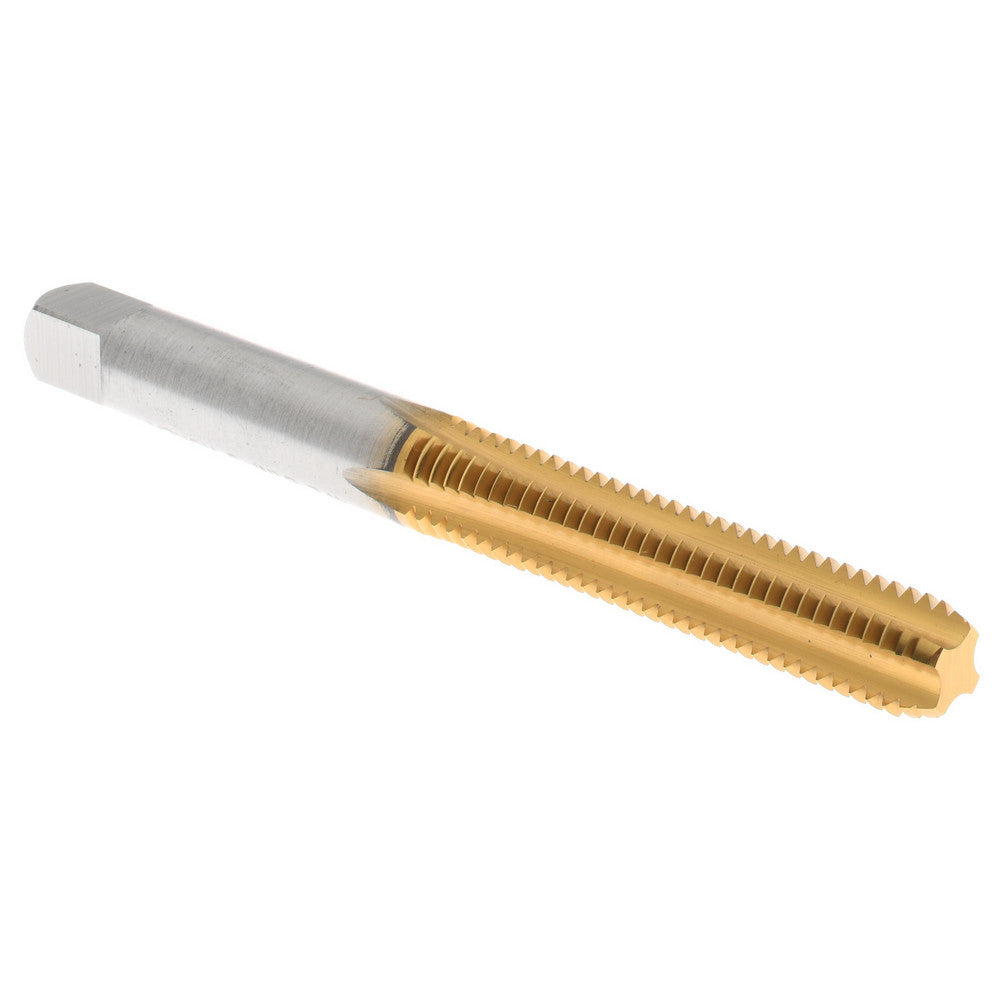 Hertel K027742AS25 Straight Flute Tap M6x1 Metric Coarse, 4 Flute, Bottoming Chamfer, 6H Class of Fit, High-Speed Steel, Titanium Nitride Finish