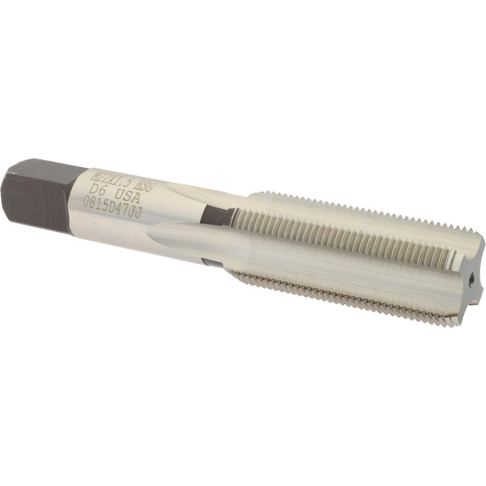 Hertel K027807AS Straight Flute Tap M22x1.5 Metric Fine, 4 Flute, Bottoming Chamfer, High-Speed Steel, Bright/Uncoated Finish