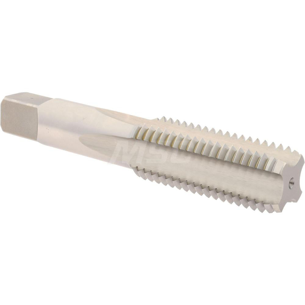 Hertel K027810AS Straight Flute Tap M24x3 Metric Coarse, 4 Flute, Bottoming Chamfer, 6H Class of Fit, High-Speed Steel, Bright/Uncoated Finish