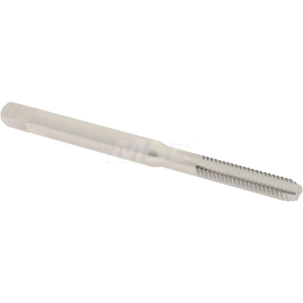 Hertel K008083AS Straight Flute Tap #4-40 UNC, 2 Flute, Bottoming Chamfer, 2B & 3B Class of Fit, High-Speed Steel, Bright/Uncoated Finish