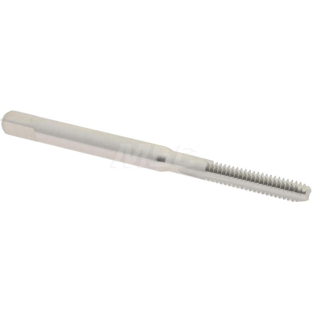 Hertel K008088AS Straight Flute Tap #4-40 UNC, 3 Flute, Bottoming Chamfer, 2B & 3B Class of Fit, High-Speed Steel, Bright/Uncoated Finish