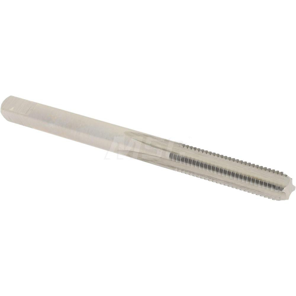 Hertel K008219AS Straight Flute Tap #8-36 UNF, 4 Flute, Bottoming Chamfer, 2B & 3B Class of Fit, High-Speed Steel, Bright/Uncoated Finish