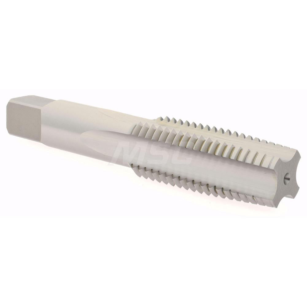 Hertel K027808AS Straight Flute Tap M24x3 Metric Coarse, 4 Flute, Taper Chamfer, 6H Class of Fit, High-Speed Steel, Bright/Uncoated Finish