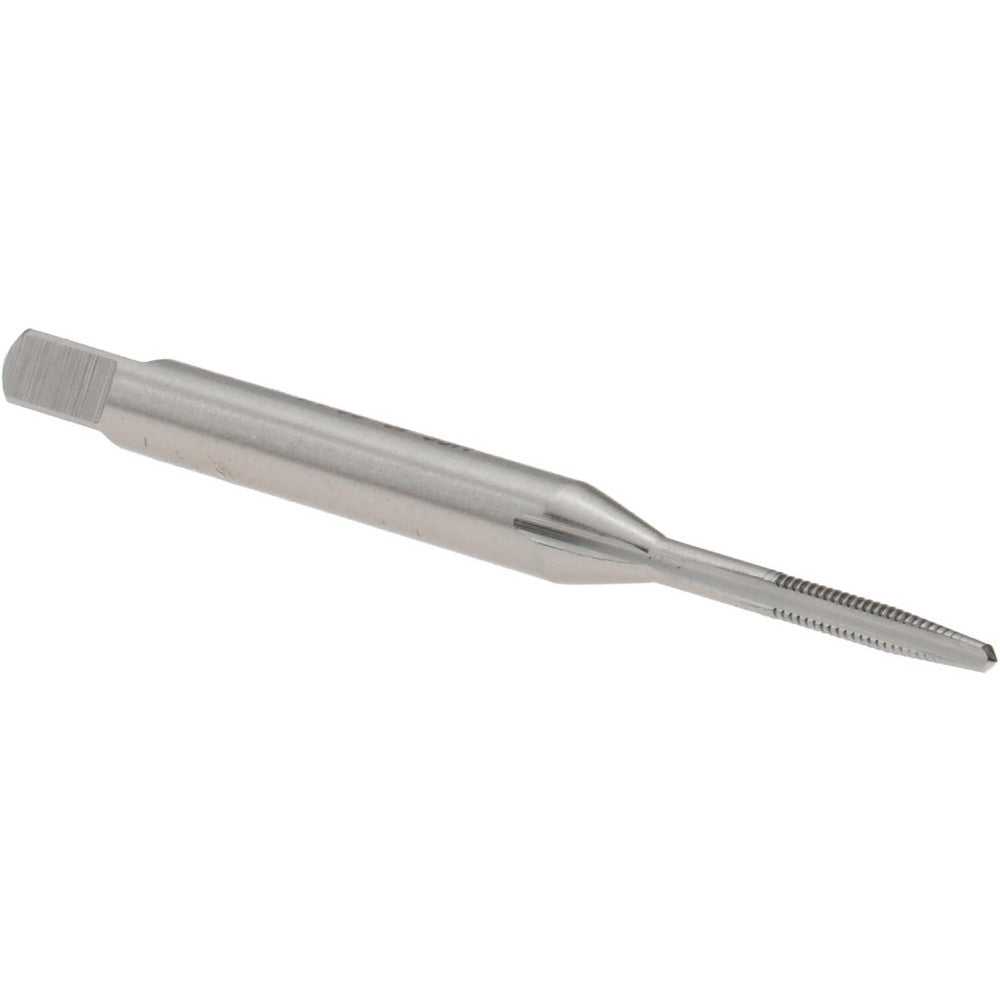 Hertel K008000AS Straight Flute Tap #0-80 UNF, 2 Flute, Taper Chamfer, 3B Class of Fit, High-Speed Steel, Bright/Uncoated Finish