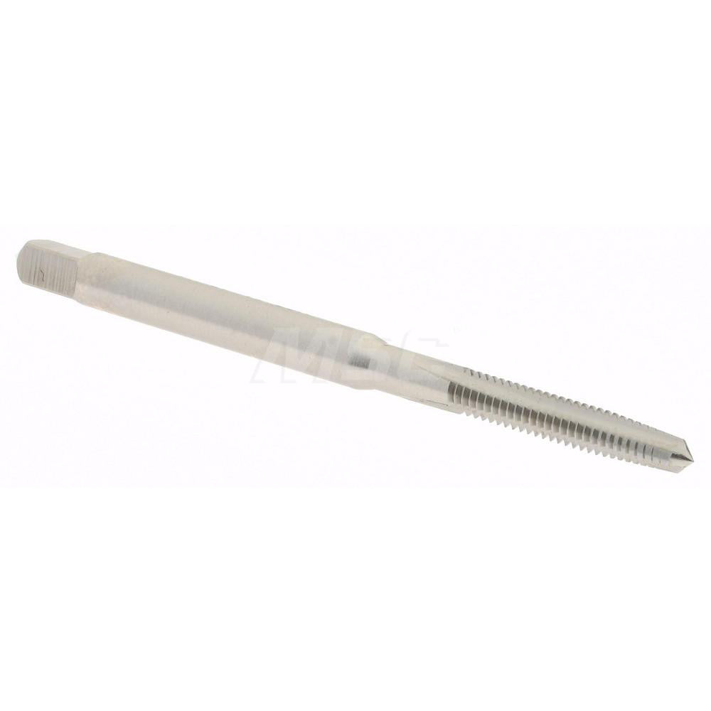Hertel K008100AS Straight Flute Tap #4-48 UNF, 3 Flute, Taper Chamfer, 2B Class of Fit, High-Speed Steel, Bright/Uncoated Finish
