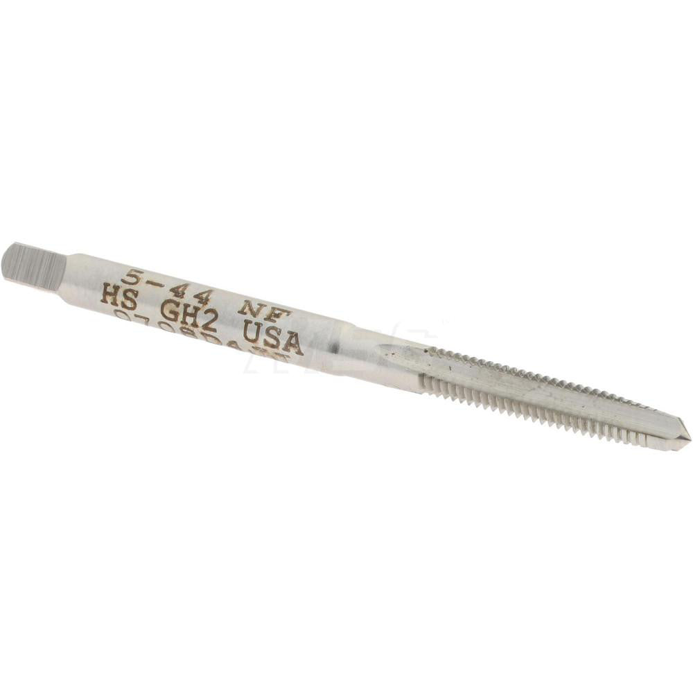 Hertel K008132AS Straight Flute Tap #5-44 UNF, 3 Flute, Taper Chamfer, 2B Class of Fit, High-Speed Steel, Bright/Uncoated Finish