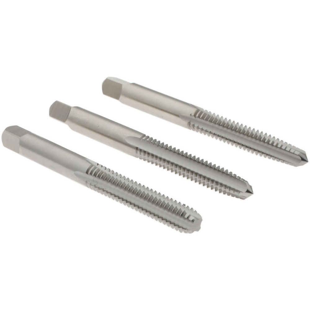 Hertel K008921AS Tap Set 1/4-20 UNC, 4 Flute, High Speed Steel, Bright Finish