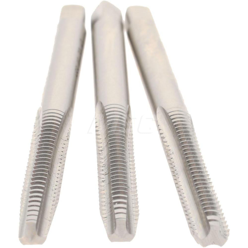 Hertel K008913AS Tap Set #6-32 UNC, 3 Flute, High Speed Steel, Bright Finish