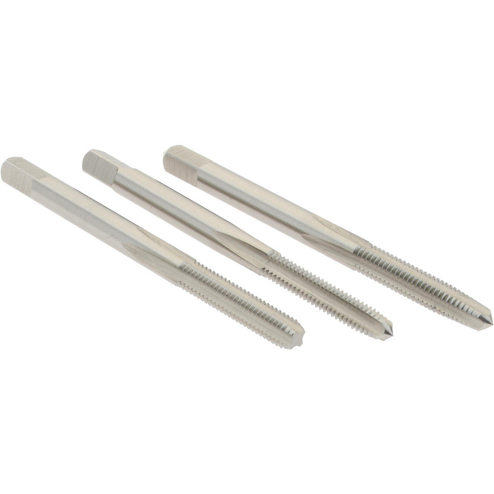 Hertel K029507AS Tap Set Metric Coarse, 4 Flute, High Speed Steel, Bright Finish