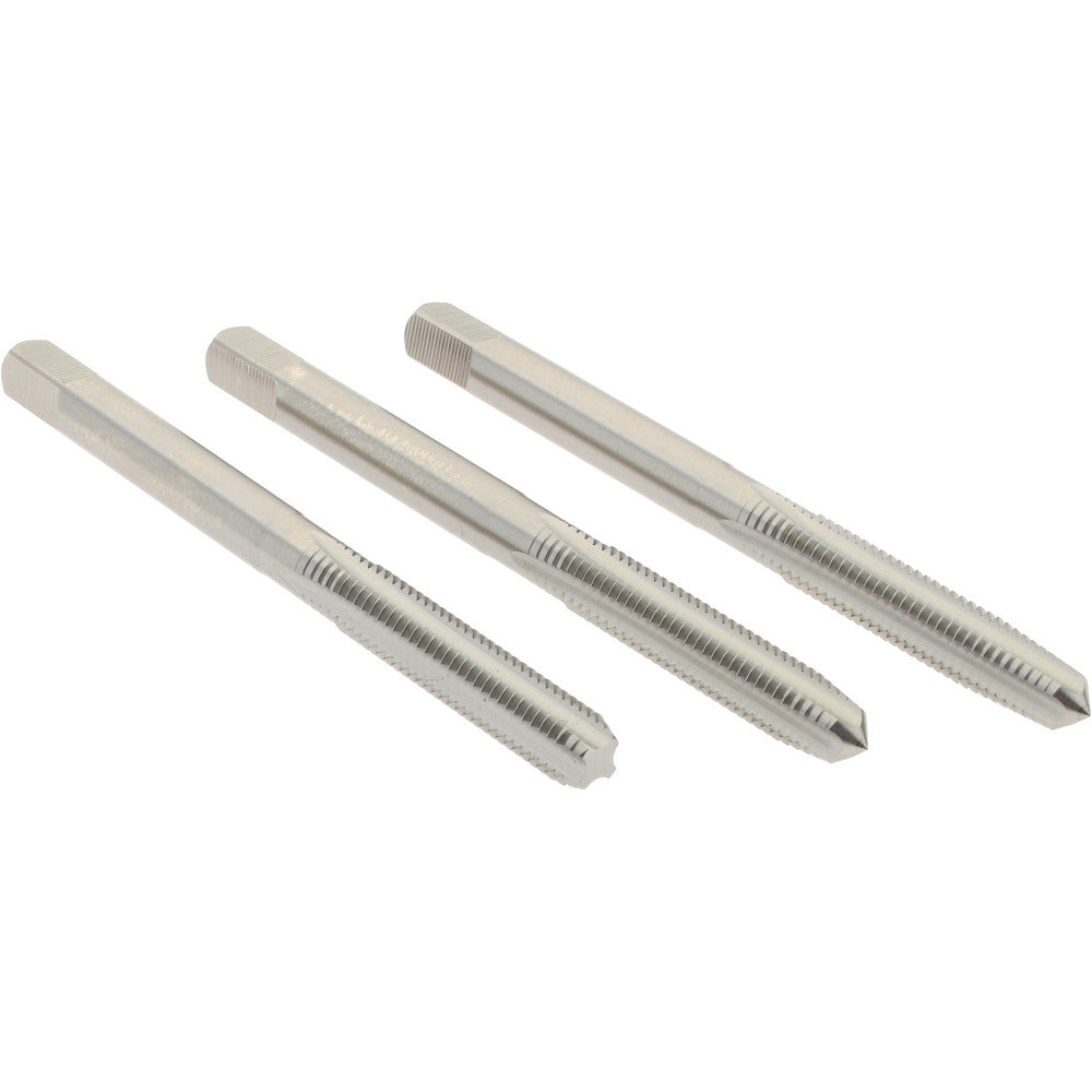 Hertel K029508AS Tap Set Metric Coarse, 4 Flute, High Speed Steel, Bright Finish