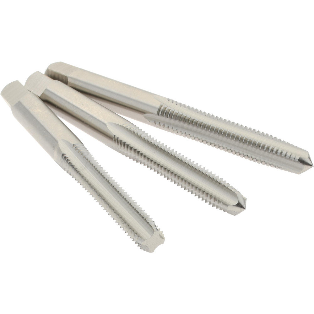 Hertel K029509AS Tap Set Metric Coarse, 4 Flute, High Speed Steel, Bright Finish