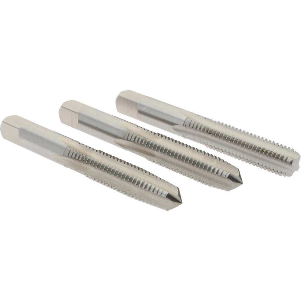 Hertel K029512AS Tap Set Metric Coarse, 4 Flute, High Speed Steel, Bright Finish