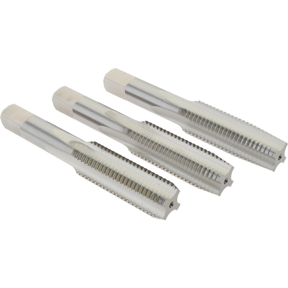 Hertel K029515AS Tap Set Metric Coarse, 4 Flute, High Speed Steel, Bright Finish