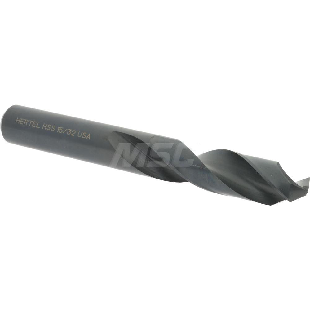 Hertel 2386068 Screw Machine Length Drill Bit 15/32" (0.4688) Dia, 135 deg, HSS
