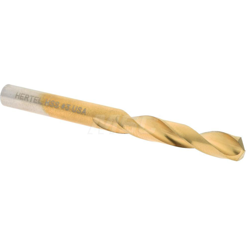Hertel 2387223 Screw Machine Length Drill Bit #3 (0.2130) Dia, 135 deg, HSS
