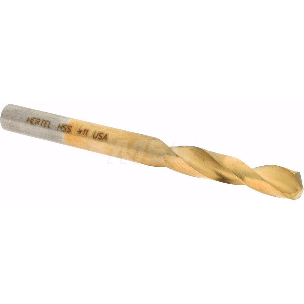 Hertel 2387298 Screw Machine Length Drill Bit #11 (0.1910) Dia, 135 deg, HSS