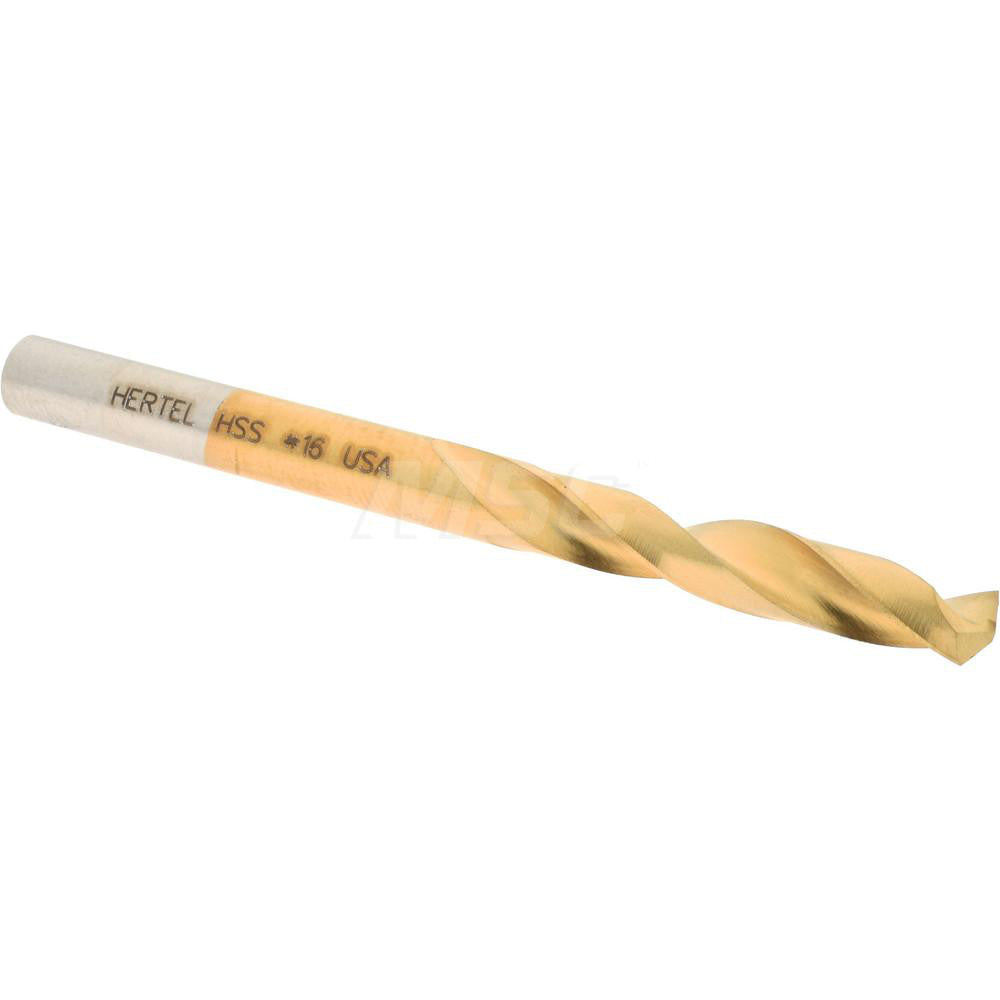Hertel 2387330 Screw Machine Length Drill Bit #16 (0.1770) Dia, 135 deg, HSS