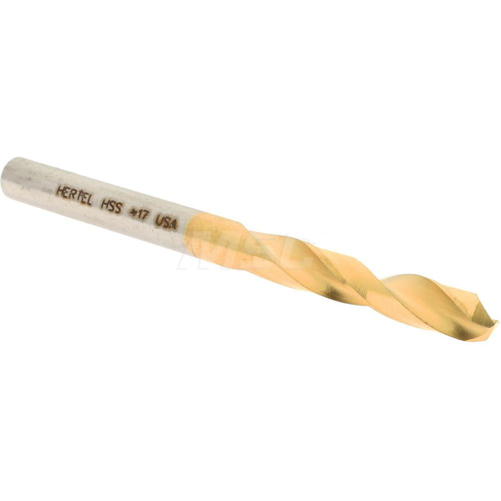 Hertel 2387348 Screw Machine Length Drill Bit #17 (0.1730) Dia, 135 deg, HSS
