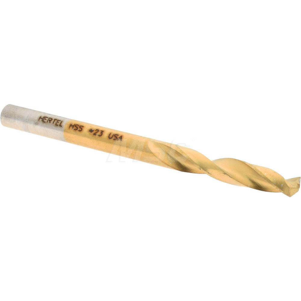 Hertel 2387405 Screw Machine Length Drill Bit #23 (0.1540) Dia, 135 deg, HSS