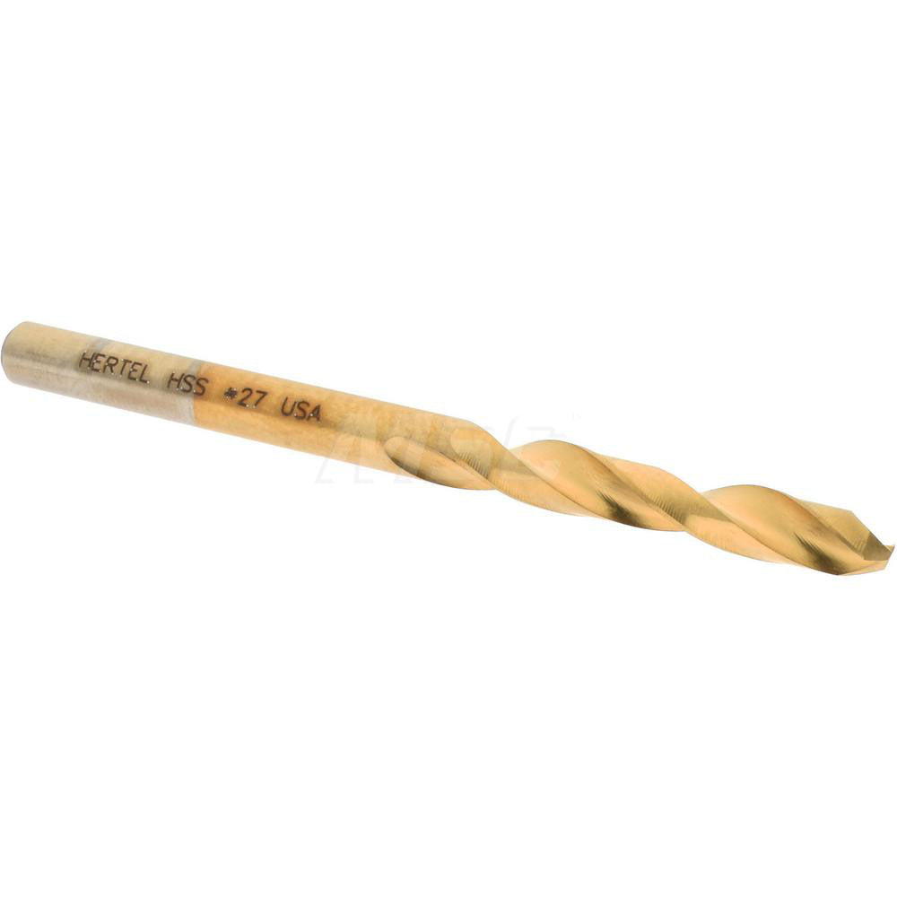Hertel 2387447 Screw Machine Length Drill Bit #27 (0.1440) Dia, 135 deg, HSS