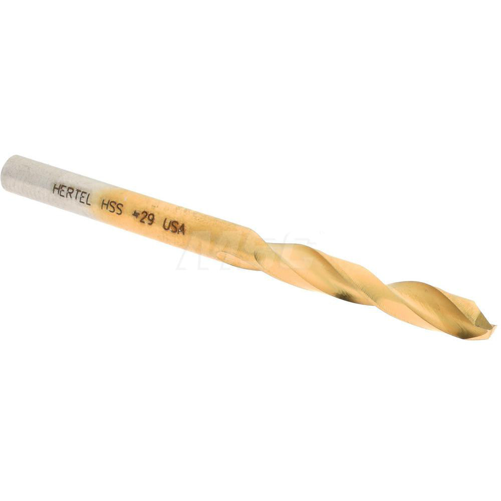Hertel 2387462 Screw Machine Length Drill Bit #29 (0.1360) Dia, 135 deg, HSS