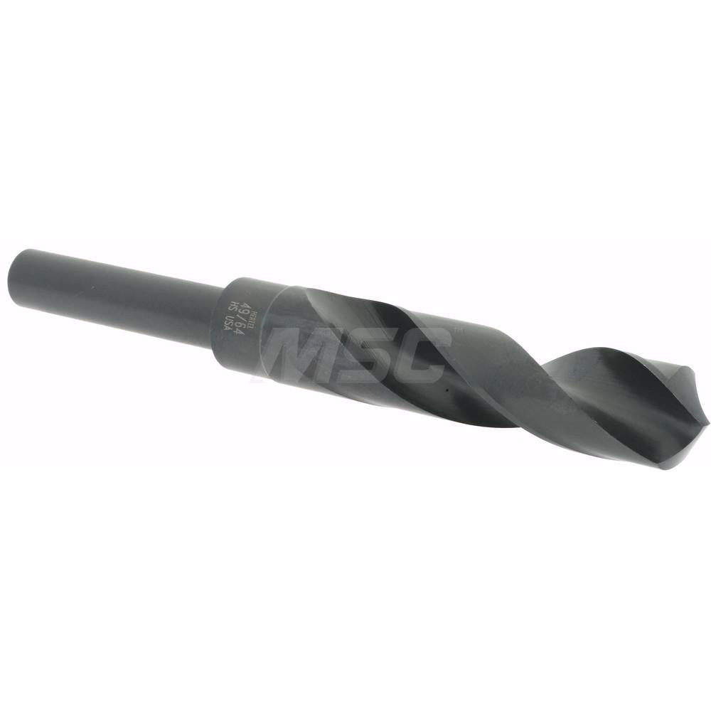 Hertel 02387793 Reduced Shank Drill Bit 49/64'' Dia, 1/2'' Shank Dia, 118 °, High Speed Steel