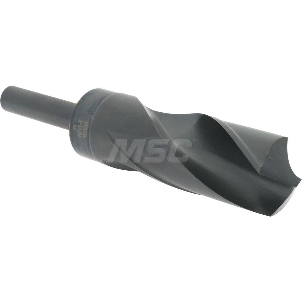 Hertel 02388114 Reduced Shank Drill Bit 1-17/64'' Dia, 1/2'' Shank Dia, 118 °, High Speed Steel