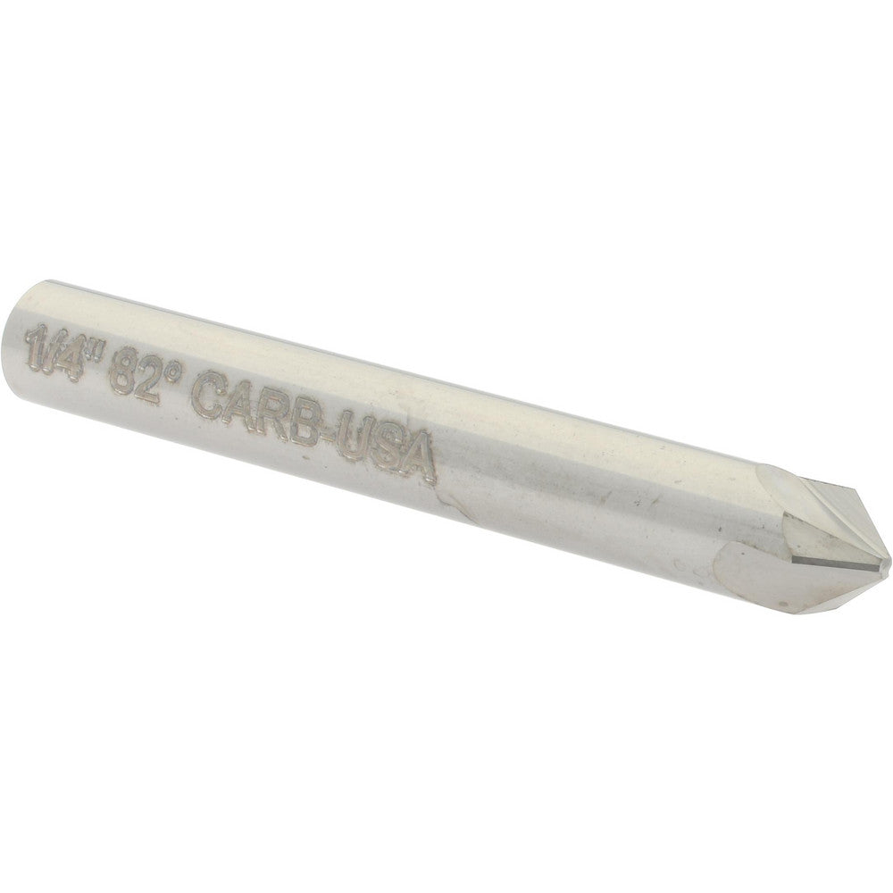 Hertel 333-003060 Countersink 1/4" Head Dia, 82.00 deg Included Angle, 3 Flute, Solid Carbide, Right Hand Cut
