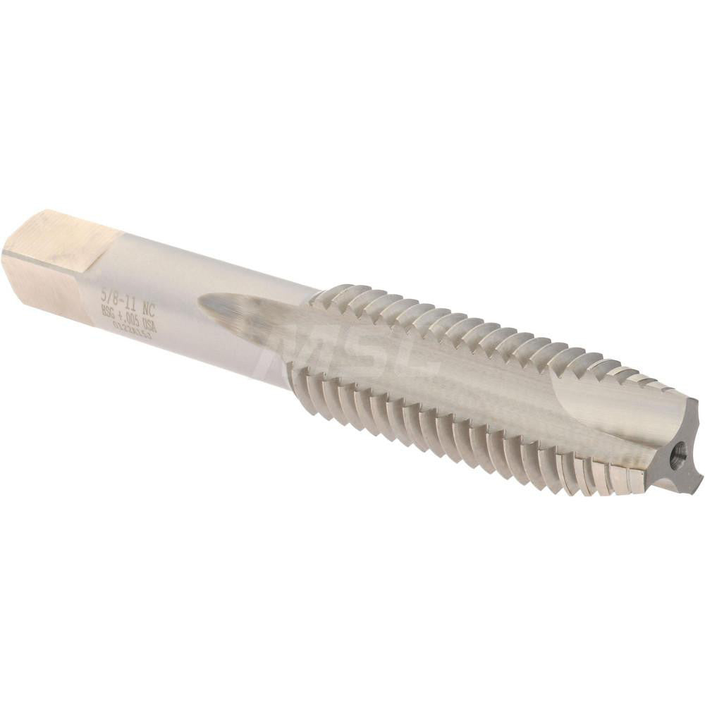 Hertel K008568AS Spiral Point Tap 5/8-11 UNC, 3 Flutes, Plug Chamfer, HSS, Bright/Uncoated Coated